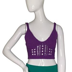 Zara Knit Crop Top Purple Size L